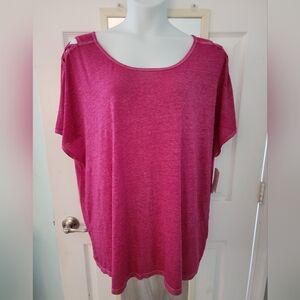 Magenta shoulder strap soft tshirt